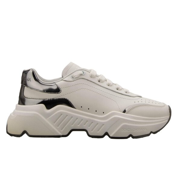 Dolce & Gabbana - Women Leather Sneaker DAYMASTER Silver White 38 US 8 - Picture 1 of 5